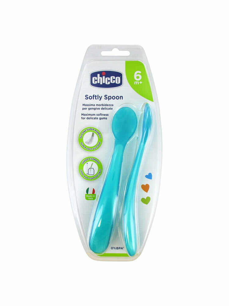 RetailSync:8571 Chicco Soft Silicone Spoon 2pc 6m+