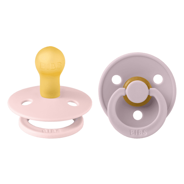 Bibs Colours Soother – Natural Rubber – 2 pack – Size 2 –  Blossom/Dusky lilac