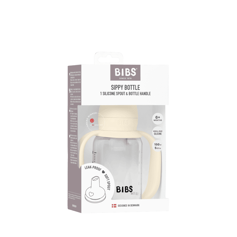 Bibs Baby Sippy Bottle – Silicone – 150ml – Ivory