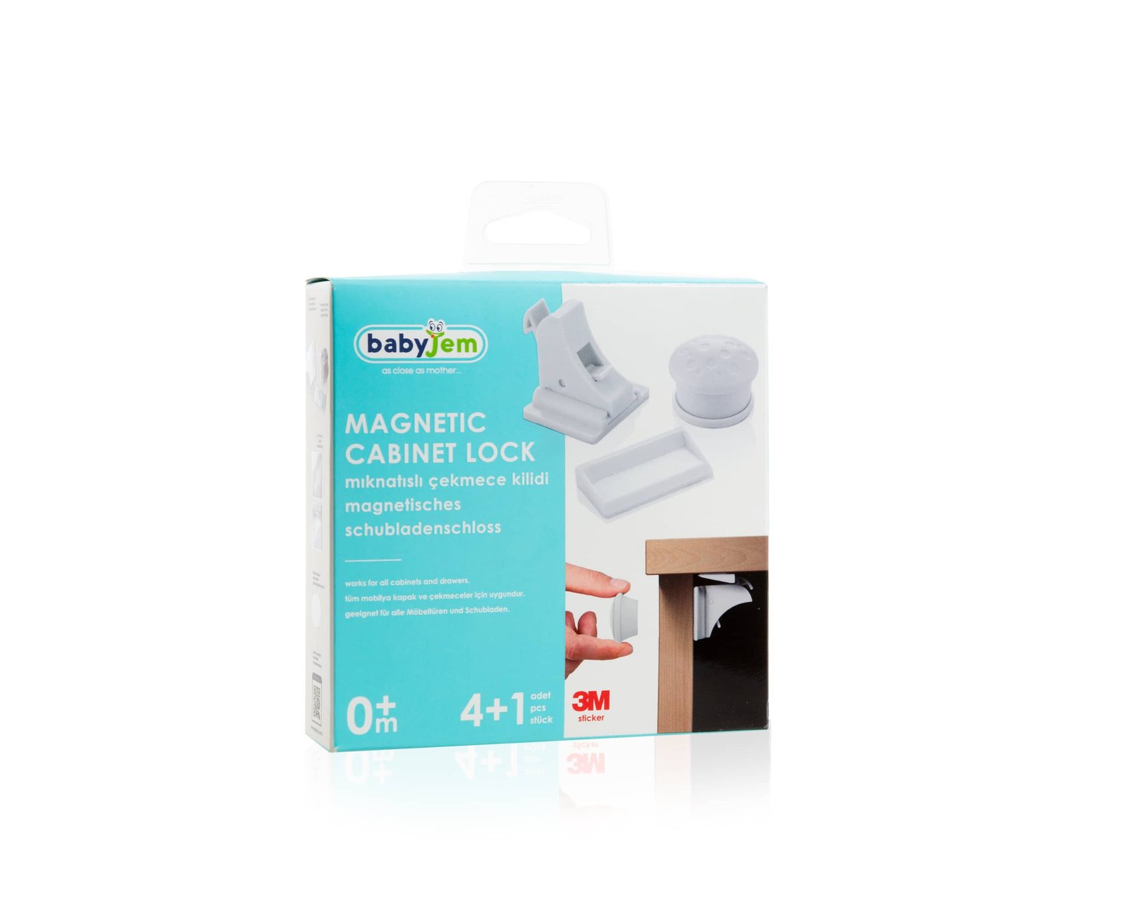 BabyJem Magnetic Cabinet Locks 4pc + 1 Lock