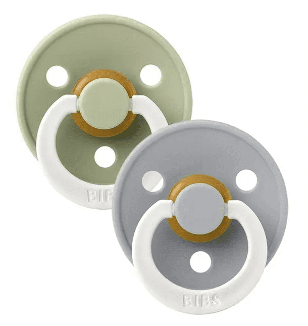 Bibs Colours Soother – Natural Rubber – 2 pack – Size 1 – Sage & Cloud -Night