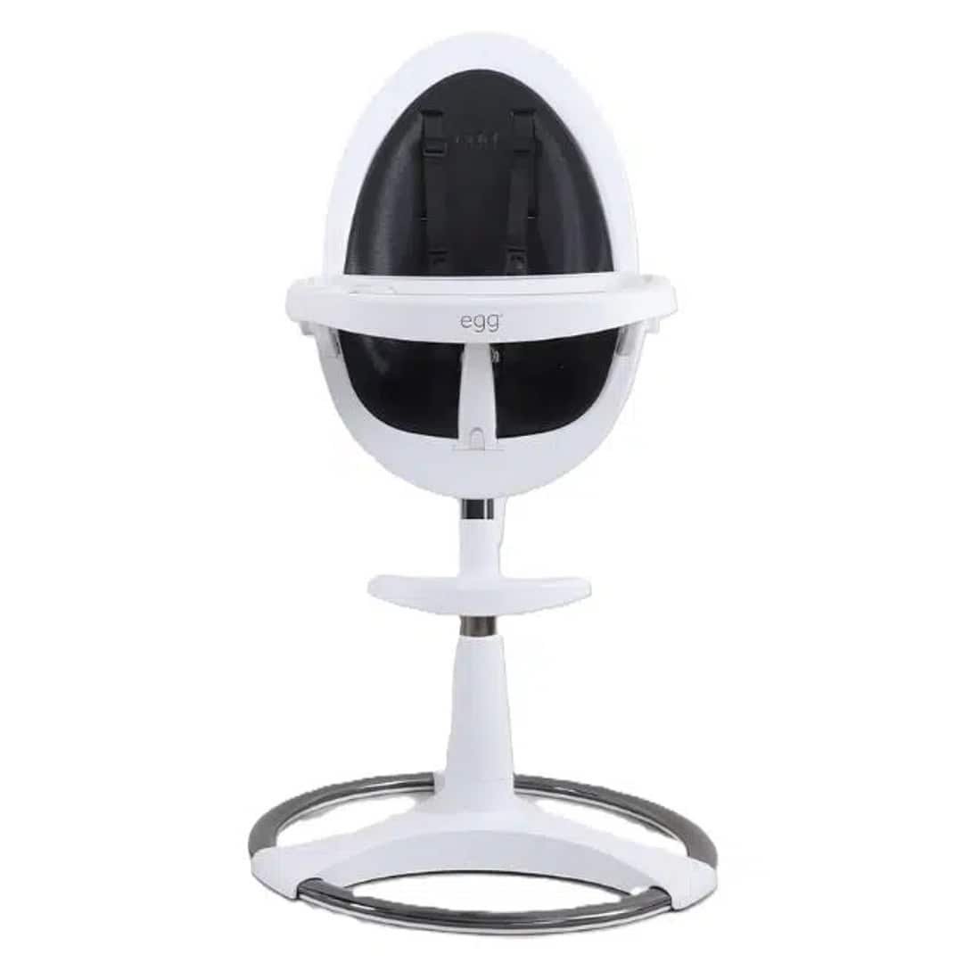 BabyStyle Egg Highchair – White w/ Black Cushion