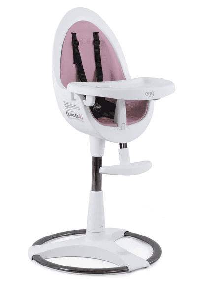 BabyStyle Egg Highchair – White w/ Pink Cushion