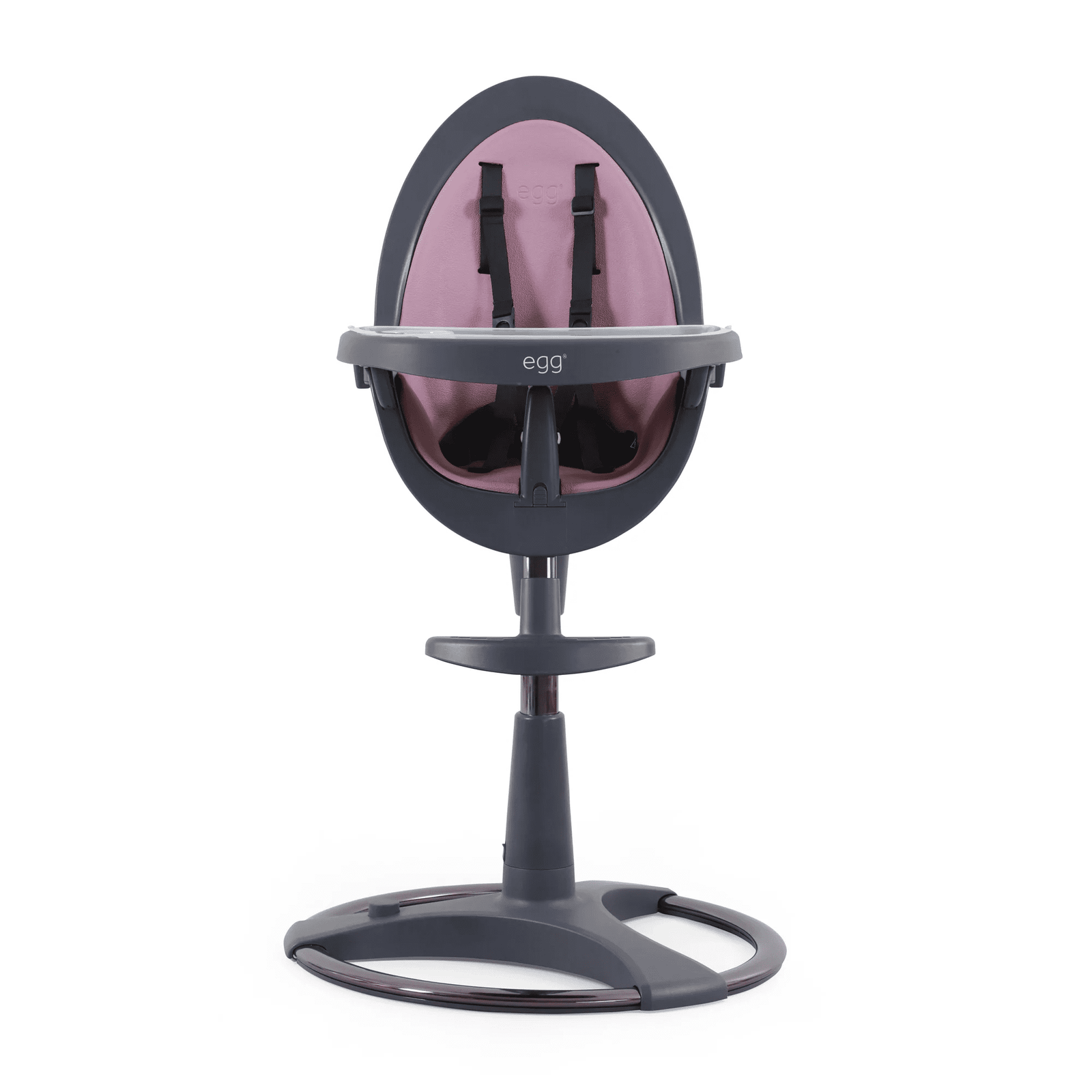 Babystyle Egg Highchair – Grey w/ Pink Cushion