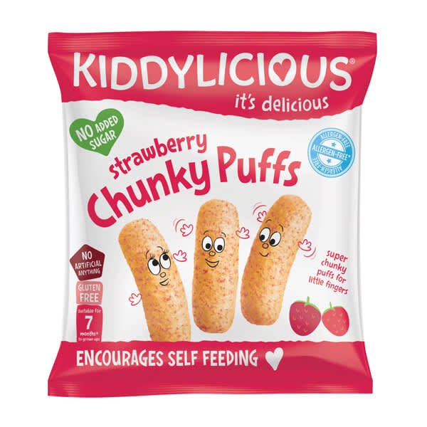 Kiddylicious Chunky Puffs Strawberry 7m+ 12g