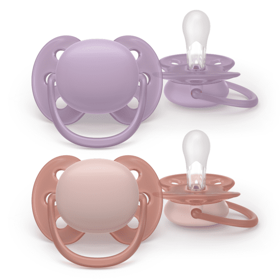 Avent Soother Ultra Soft 6-18M Purple/ Rose pink