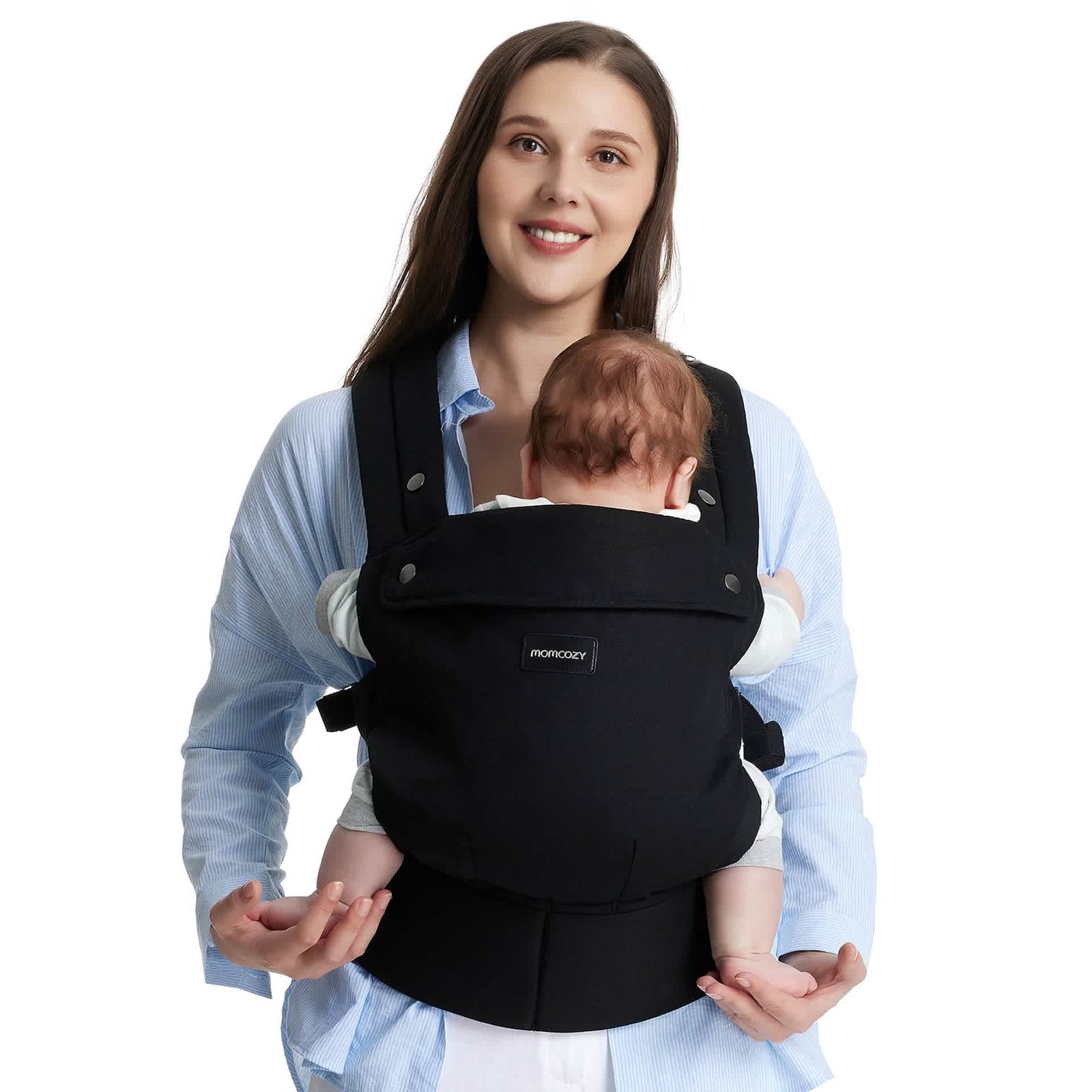 MomCozy Baby Carrier 3m+ Cotton – Black