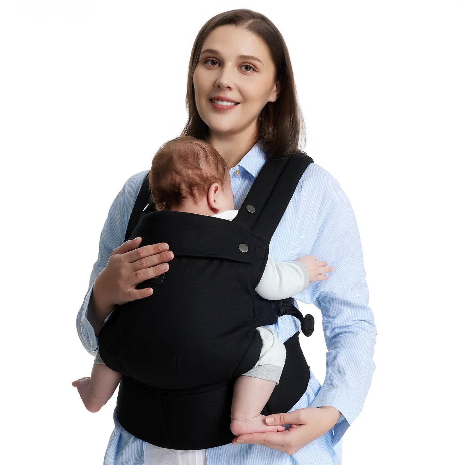 MomCozy Baby Carrier 3m+ Cotton – Black