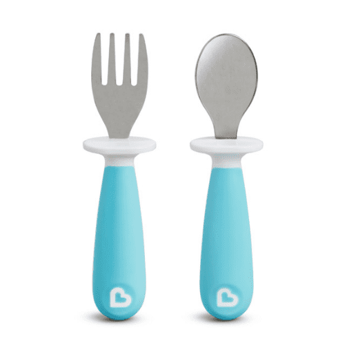 Munchkin Raised Fork & Spoon Blue