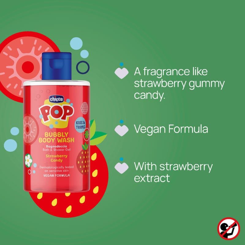 Chicco POP Body Wash Strawberry Candy 300ml