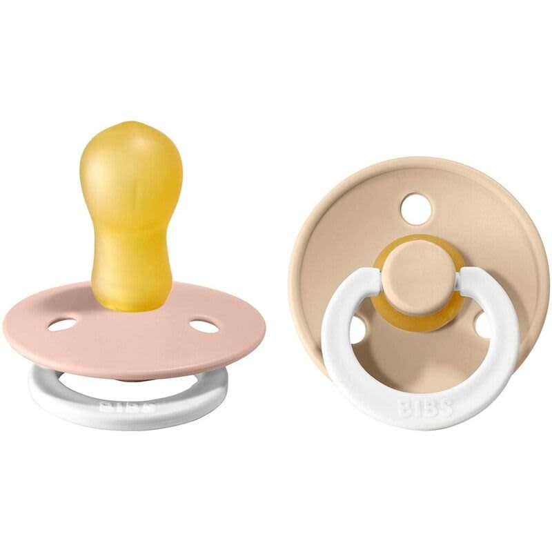 Bibs Colours Soother – Natural Rubber – 2 pack – Size 3 – Ivory & Blush