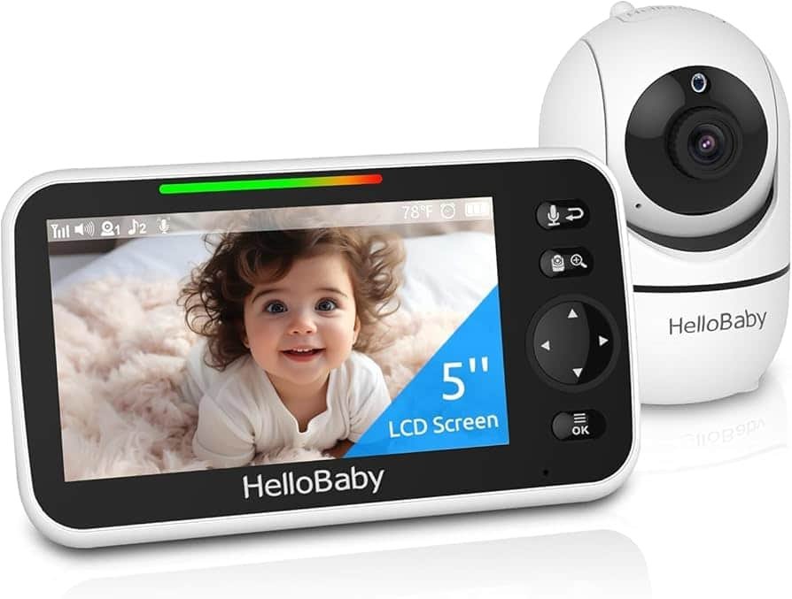 HelloBaby 5.0 Digital Wireless Video Baby Monitor, Remote