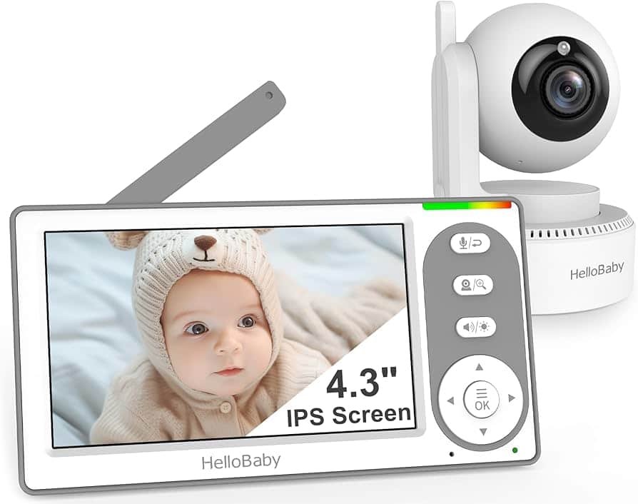 HelloBaby 4.3 Digital Wireless Video Baby Monitor, Remote