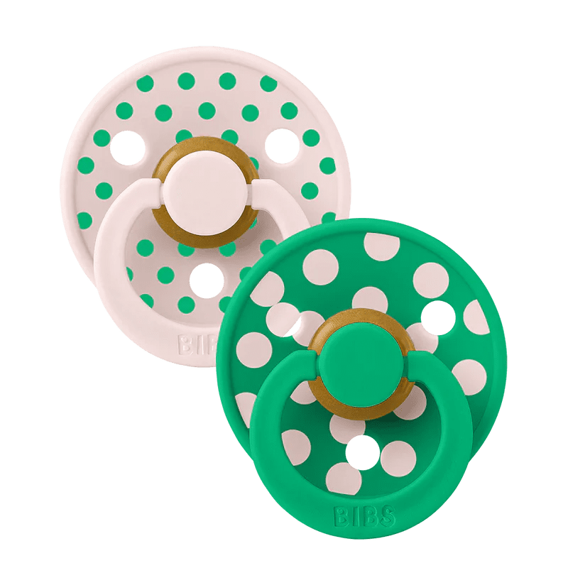 Bibs Studio Colour 2 pack Polka Latex Size 2 Petal/Cactus