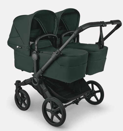 Bugaboo Donkey 6 -Twin Stroller ( 2 Seat’s & 2 Bassinet’s) Fern Green/ Fern Green / Black Base