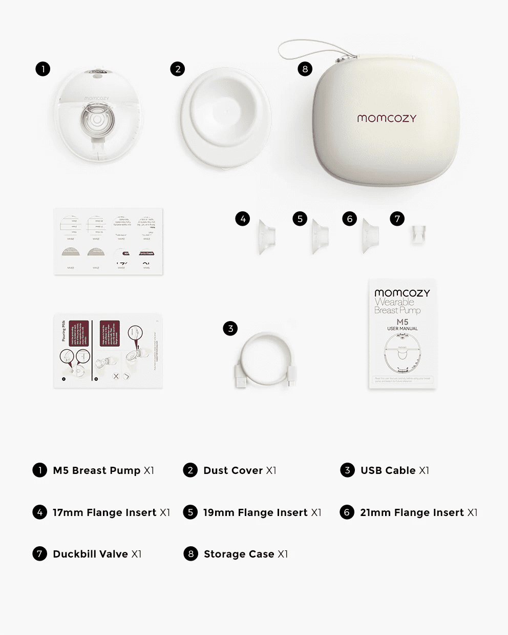 MomCozy M5 Wearable Electric Breast Pump -Maroon