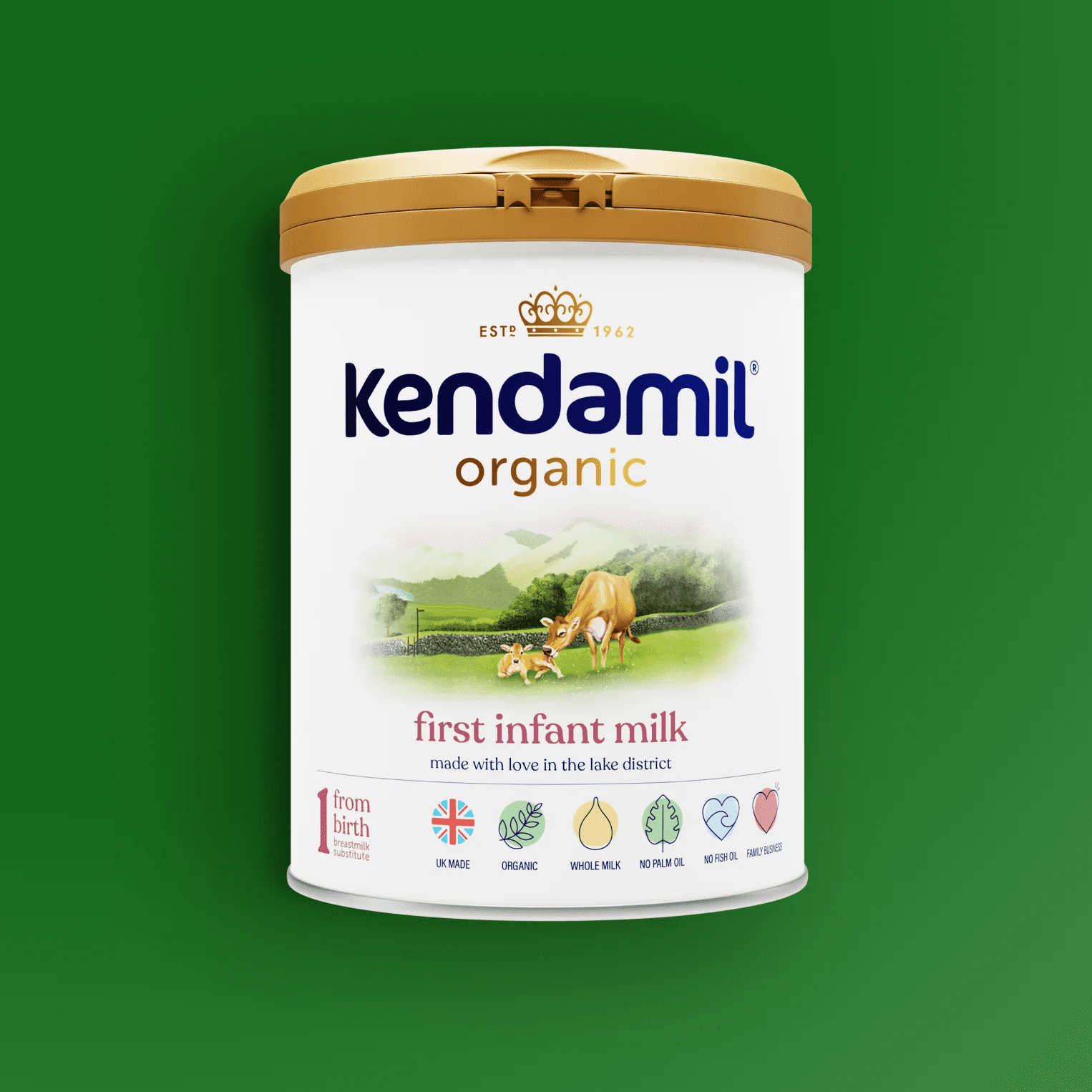 Kendamil Organic Stage 1: First Infant (0-6m) Formula Milk 800g