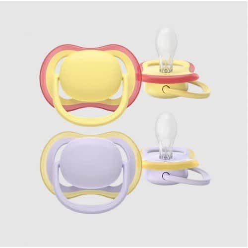 Avent Soother Ultra Air – Girl 0-6m Yellow/Purple