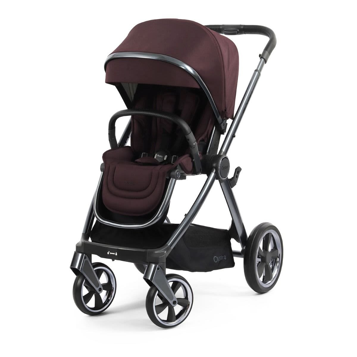 Babystyle Oyster 4 Stroller -Mulberry (Gun Metal Chassis) + Raincover