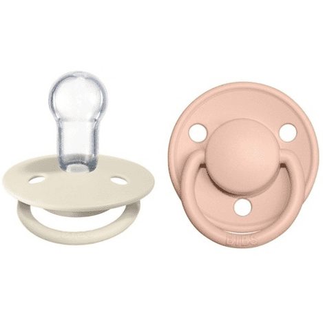 Bibs De Lux Soother – Silicone -2 pack – One Size – Ivory & Blush