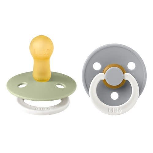 Bibs Colours Soother – Natural Rubber – 2 pack – Size 2 – Sage & Cloud Glow (night)