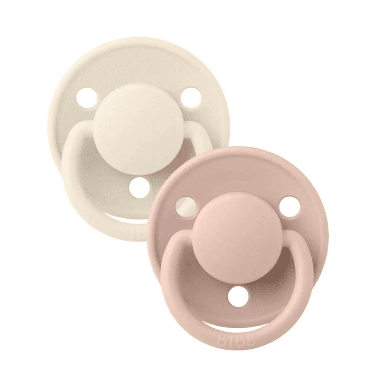 Bibs De Lux Soother – Silicone -2 pack – One Size – Ivory & Blush