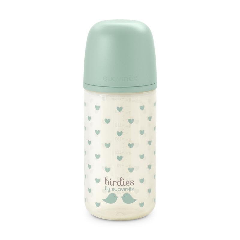 Suavinex Glass 240ml Green-Birdies