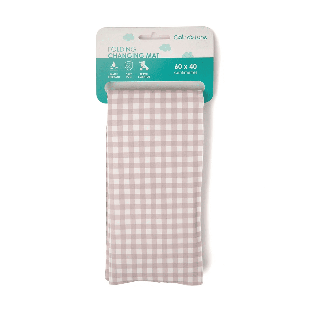 Clair De Lune Folding Changing Mat 60x40cm : Gingham Natural