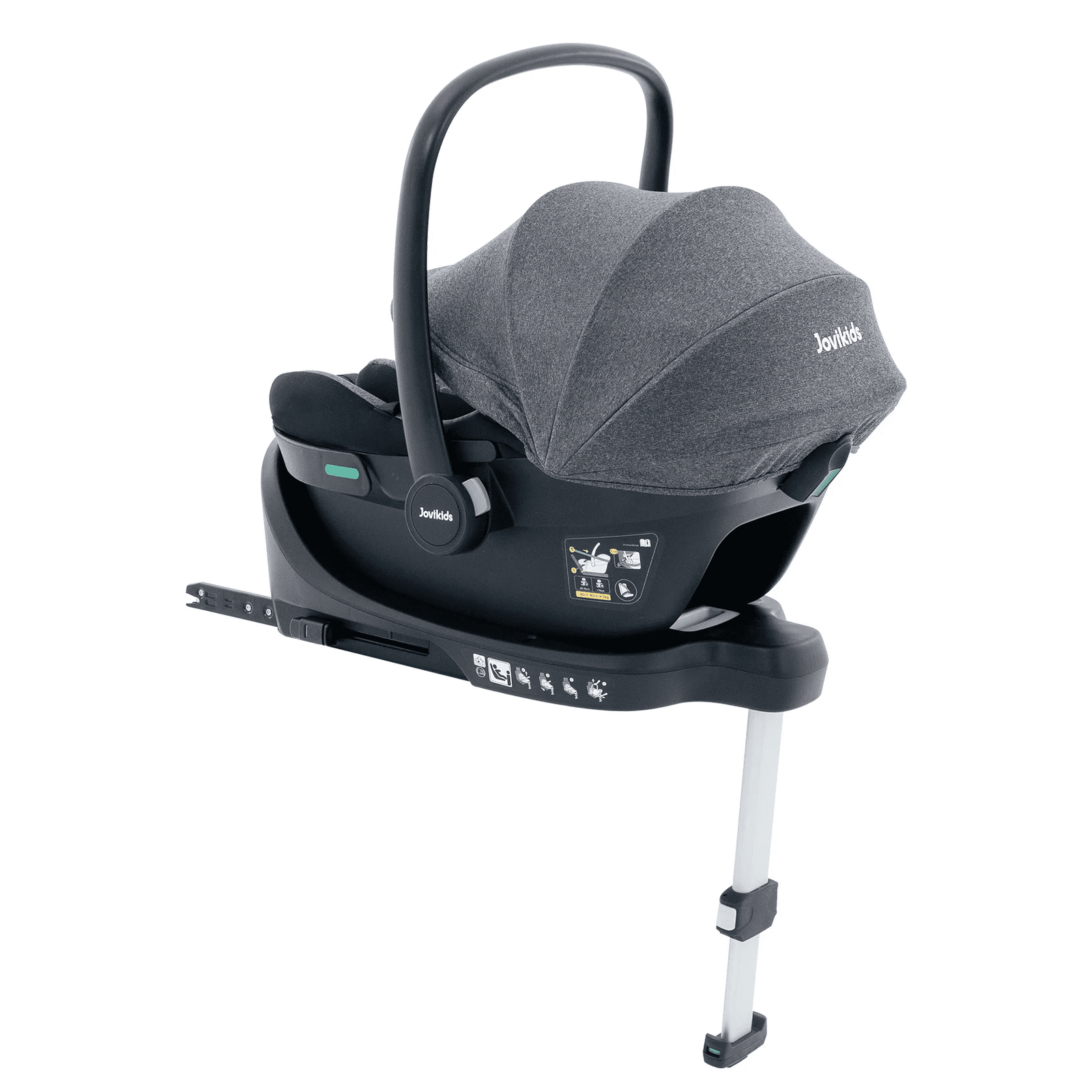 Jovikids Aria Lay Flat Infant Carseat inc. Isofix Base : Black