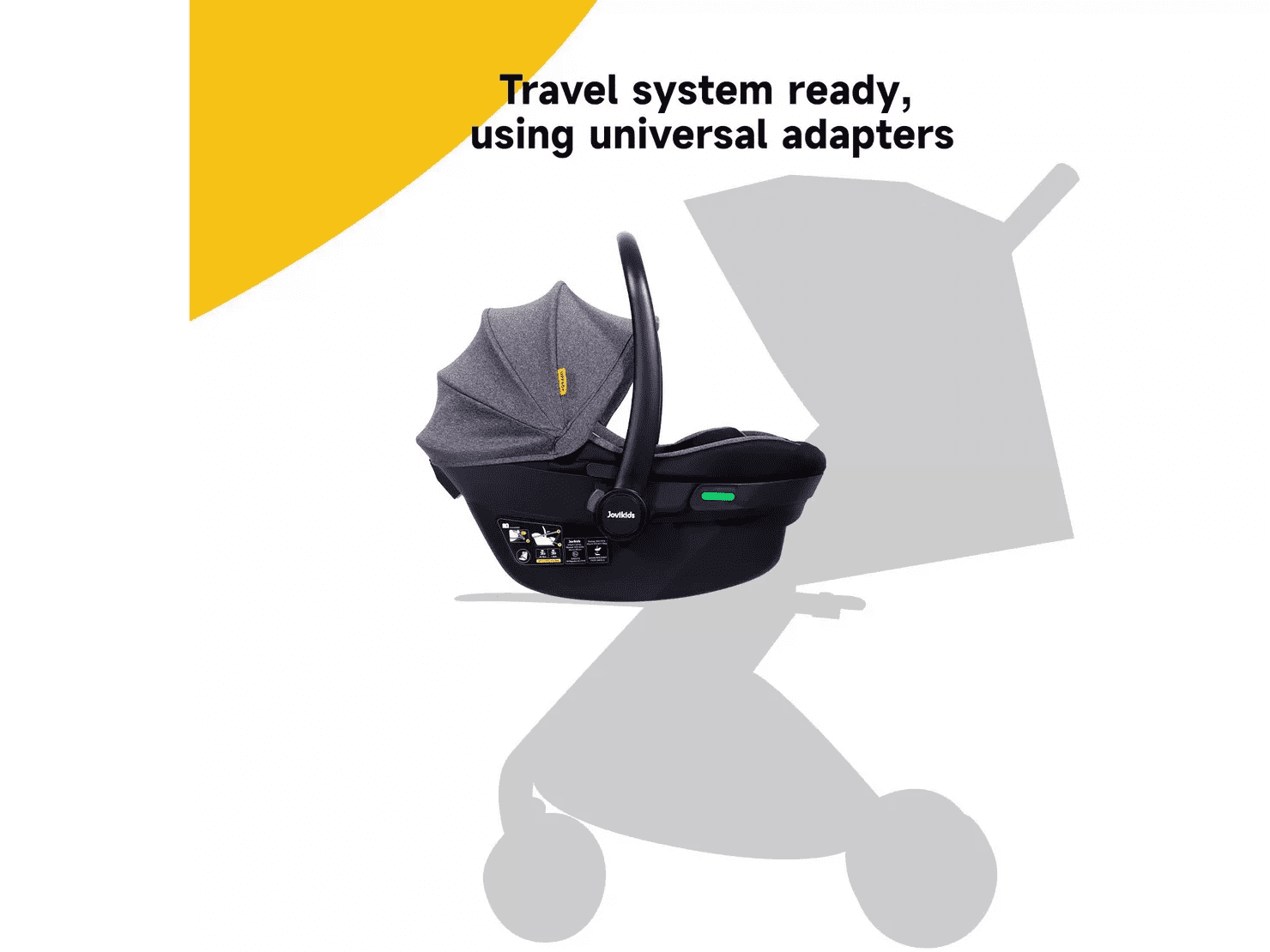 Jovikids Aria Lay Flat Infant Carseat inc. Isofix Base : Black