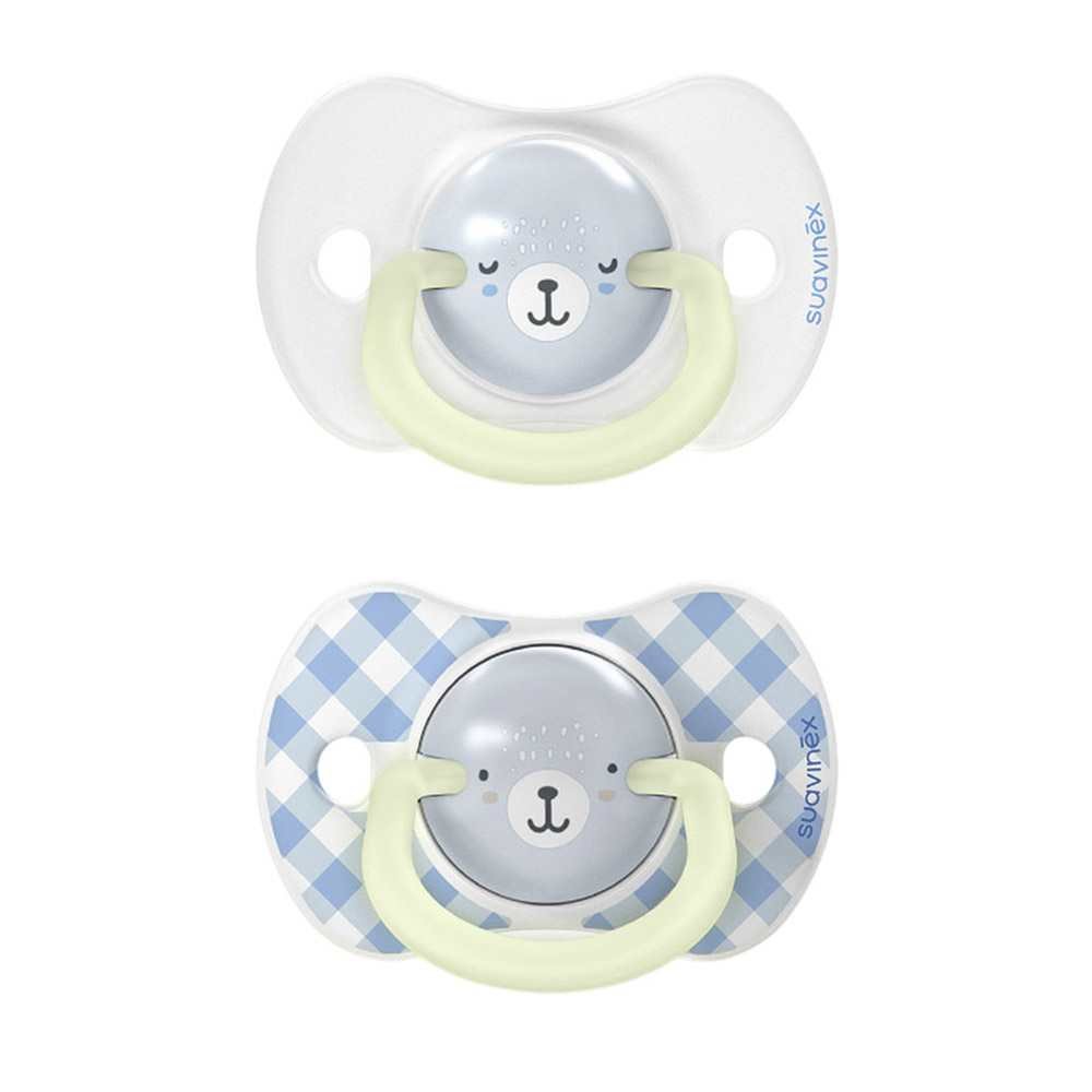 Suavinex Soother Silicone Night/Day 6/18m+ Wild : Blue