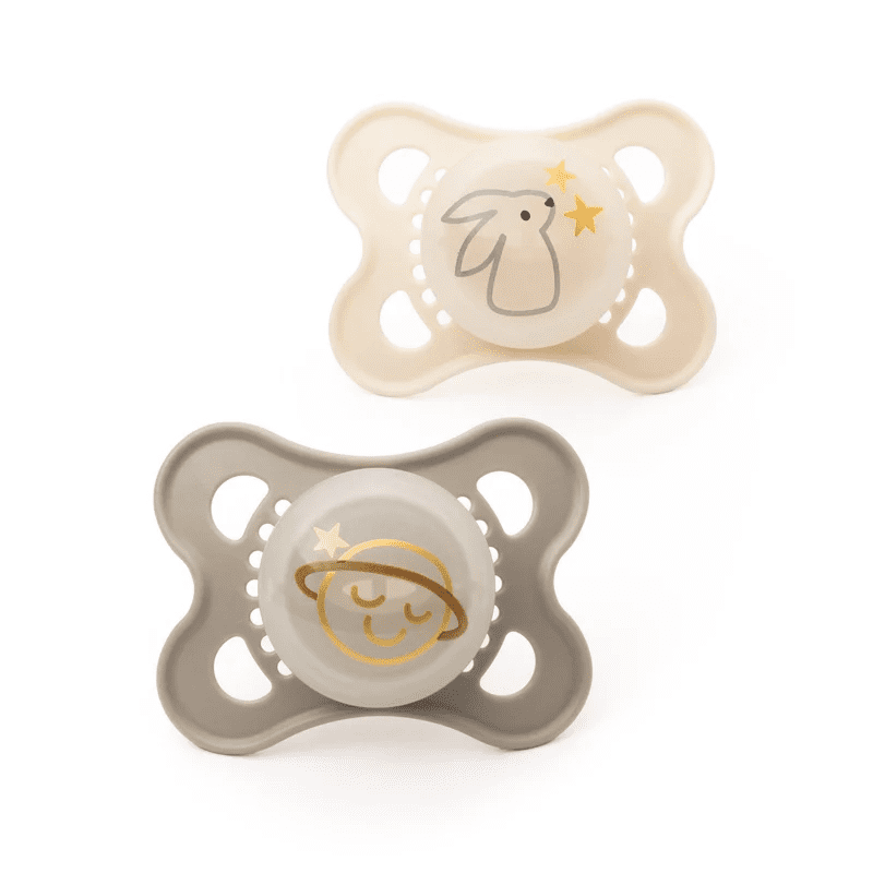Mam Soother Original Night 0/6m – 2pk Unisex : Beige